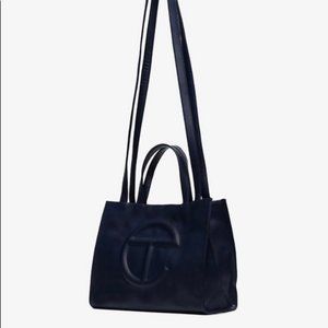 Telfar Medium Navy Shopping Bag Vegan Leather